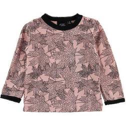 Petit by Sofie Schnoor Wool/Cotton Blouse - Powder with Leaves