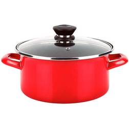 Fagor Cacerola Optimax Rojo Acero Esmaltado 24 cm 24 x 13 cm con tapa 24 cm