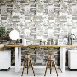 Noordwand Wallpaper Friends & Coffee Industrial Weathered Metallic and Beige