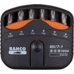 Bahco Bitssæt rustfri 65I/7 1+ PH2, PZ2, 4xTX Bitsskruetrækker