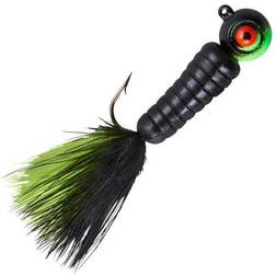 Lindy Fuzz-E-Grub Jig 1/4 oz. Black/Chartreuse Black/Chartreuse