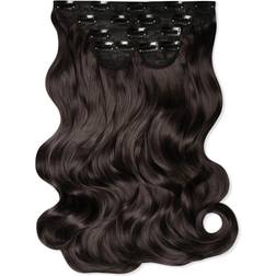 Lullabellz Super Thick Natural Wavy Clip In Hair Extensions 22 inch 5-pack Dark Brown