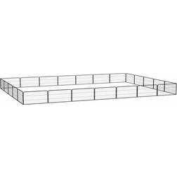vidaXL Box Cani 24 Pannelli Nero 100x50 cm Acciaio Verniciato Polvere