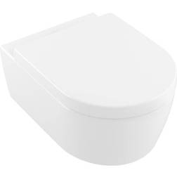 Villeroy & Boch Avento Cuvette suspendue avec abattant WC, 5656HRR1, blanc