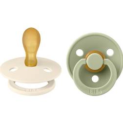Bibs Colour Latex Size 1 Symmetrical Ivory/Sage 2-pack
