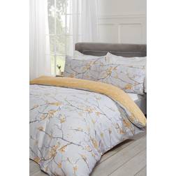 Blossoms Print Duvet Cover Yellow, Grey