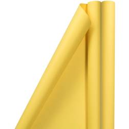 JAM PAPER Yellow Matte Gift Wrapping Paper Rolls 2 packs of 25 Sq. Ft