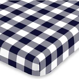 NoJo Buffalo Check Navy and White Super Soft Fitted Crib Sheet