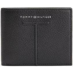 Tommy Hilfiger Mini räfflade läder plånböcker, Bds-Svart, Taglia Unica