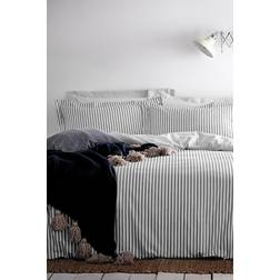 The Linen Yard Striped Duvet Cover Grey