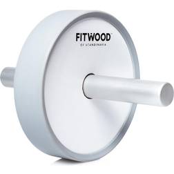 Fitwood Kjerag Rodillo De Abdominales Blanco Madera Gris Mango De Aluminio Anillo Gris