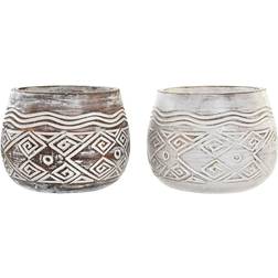 Dkd Home Decor Planter Brown White 2 Units