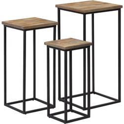 vidaXL 3x Table Plante Teck Recyclé Salon Couloir Table Console Table Appoint