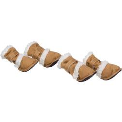 Petlife Shearling Duggz Dog Shoes - Brown - Large