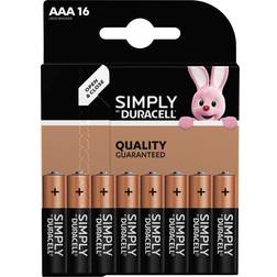 Duracell Simply AAA alkaline batterier 16-pk