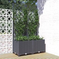 vidaXL Plantekasse med espalier 80x40x136 PP mørkegrå Plantekasse