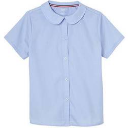 French Toast Short Sleeve Modern Peter Pan Blouse - Blue (1593)