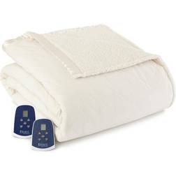 Shavel Products Micro Reverse to Sherpa Electric Heated Blankets White