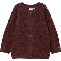 Name It Wrilla Wool Knit Cardigan - Deep Mahogany