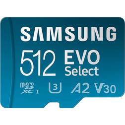 Samsung EVO Select microSDXC Class 10 UHS-I U3 V30 A2 130MB/s 512GB