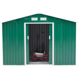 OutSunny 6FT Outdoor Storage Shed Door Galvanised Metal Green - Green (Superficie edificio )