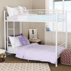 Walker Edison BTOTWH Twin Metal Bunk Bed - White Bunk Bed