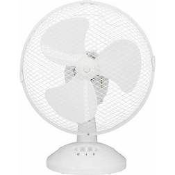 Oceanic Ventilateur De Table 30W Diamètre 23 cm 2 Vitesses Oscillant Blanc