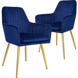 CangLong ‎KU-191296 Navy Blue Kitchen Chair 85.1cm 2pcs