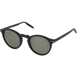 Serengeti Round Unisex Shiny Black Mineral Polarized 555nm