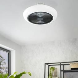 Eglo Plafoniere Ventilatore Sayulita Bianco-Nero Diff Acrilico Led