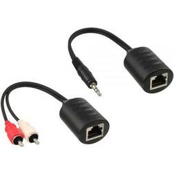 InLine 89003 2x RCA M / 3.5mm RJ45 Negro Adaptador