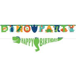 Amscan Kæmpe banner 'Dino Party' og 'Happy birthday' 230cm