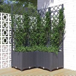 vidaXL Plantekasse med espalier 80x80x136 PP mørkegrå Plantekasse