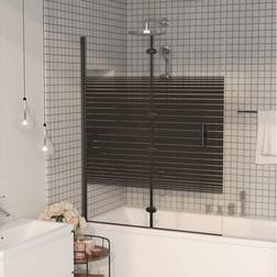 vidaXL Folding Shower Enclosure ESG Black