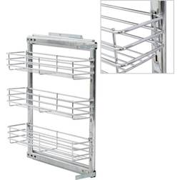 vidaXL 3-Tier Pull-out Kitchen Wire Basket Silver 47x11x56 cm