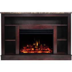 Cambridge Seville 47 in. Electric Fireplace TV Stand in Mahogany, Brown