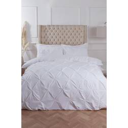 King Highams Diamond Pintuck Duvet Cover White