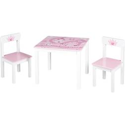 Roba Ensemble Table + 2 Chaises Enfants Krone Motif Princesse