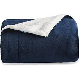 Bedsure Sherpa Fleece Throw Blankets White, Black, Orange, Red, Pink, Blue, Green, Grey, Brown (152.4x127cm)