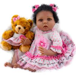 Aori Lifelike African American with Teddy 58cm