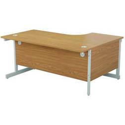 Jemini Left Hand Cantilever Desk 1800x1200x730mm Nova Oak/White Writing Desk