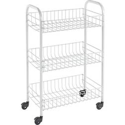 Metaltex Kitchen Trolley with 3 Baskets Siena White Bathroom Shelf Organiser