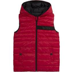 HUGO BOSS Kid's Chest Logo Trim Gilet - Red