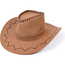 Bristol Novelty Cowboy Stitched Hat Brown