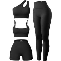 QQQ Women's 4 Piece Outfits Active Set