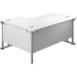 Jemini Right Hand Cantilever Desk 1600x1200x730mm White/Silver KF807612 Writing Desk