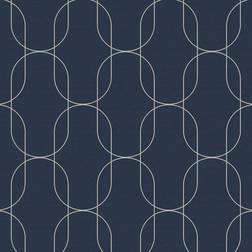 Superfresco Easy Superfresco Eternity Geometric Metallc Navy Wallpaper