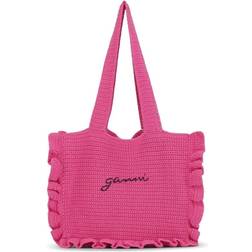 Ganni Crocheted Cotton Tote Bag