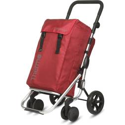 Playmarket Go Plus Premium Chariot de courses, 4 roues, pliable, sac isotherme, rouge