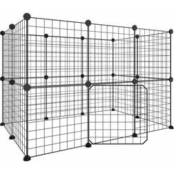 vidaXL Gabbia Per Animali 20 Pannelli Con Porta Nera 35x35 cm Acciaio Cod MXL 53836